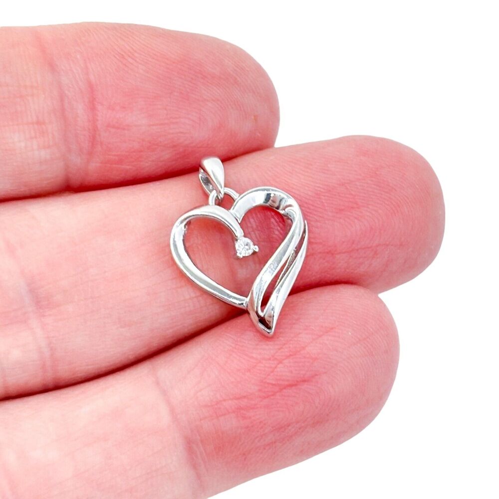 Ross Simons Diamond 0.02ct Heart Pendant | Vintage Sterling Silver 925